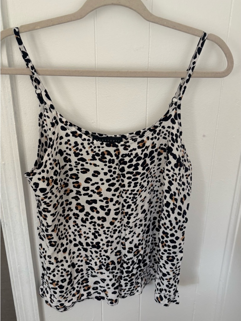 Sanctuary Leopard Print Spaghetti Strap Cami - White/Black/Brown